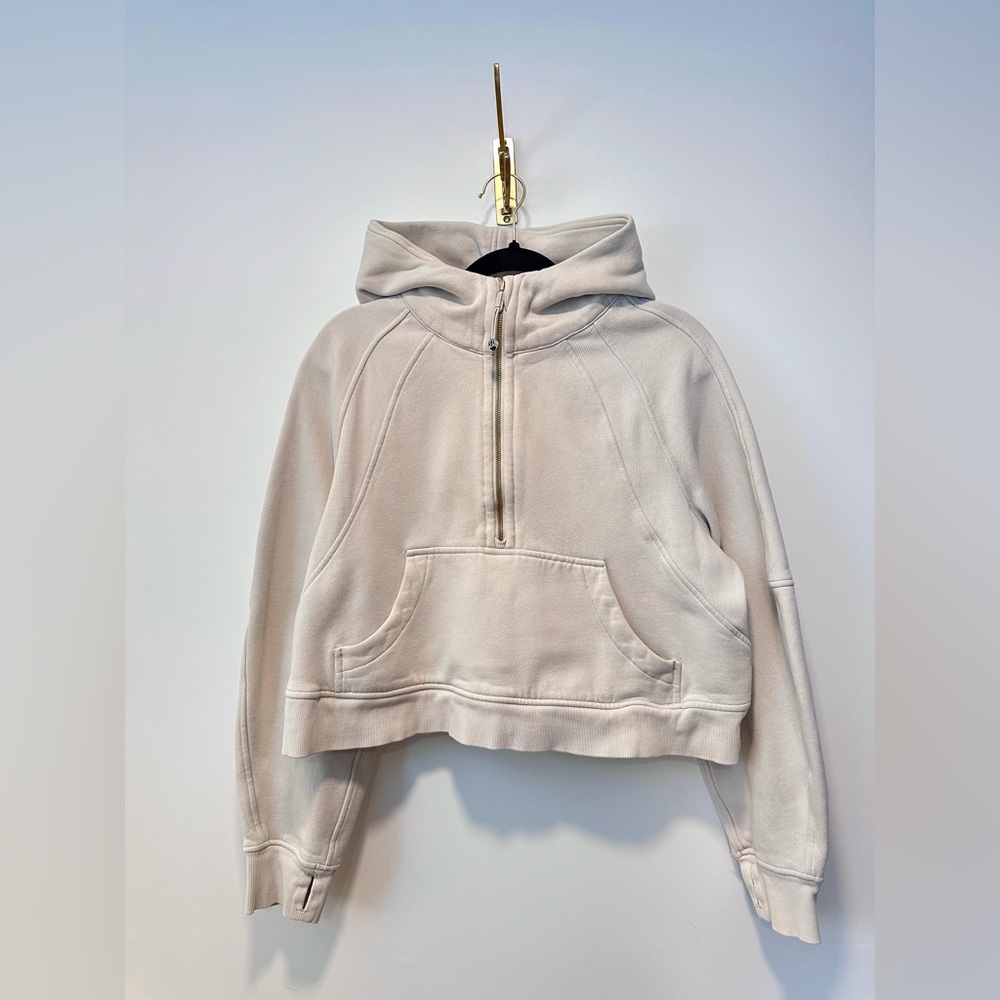 Lululemon Scuba Oversized Half-Zip Hoodie Bone/Gold M/L Women’s